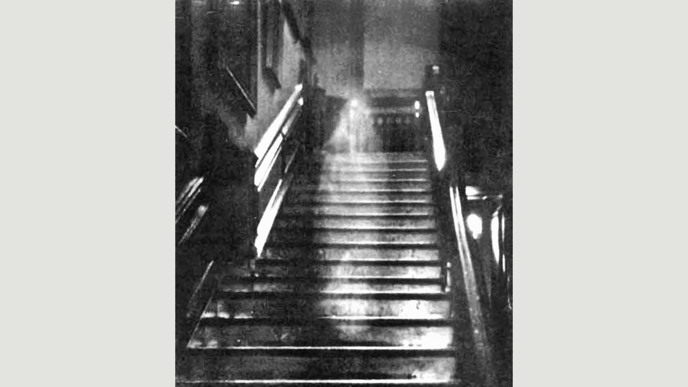 The Brown Lady of Raynham Hall: The ghostly form seen here was thought to be caused by the camera being shaken during a long exposure (Credit: Captain Provand)