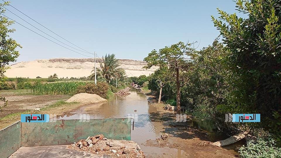إعادة تأهيل طريق دير القصير fالقوصية بسبب ارتفاع منسوب نهر النيل (2)