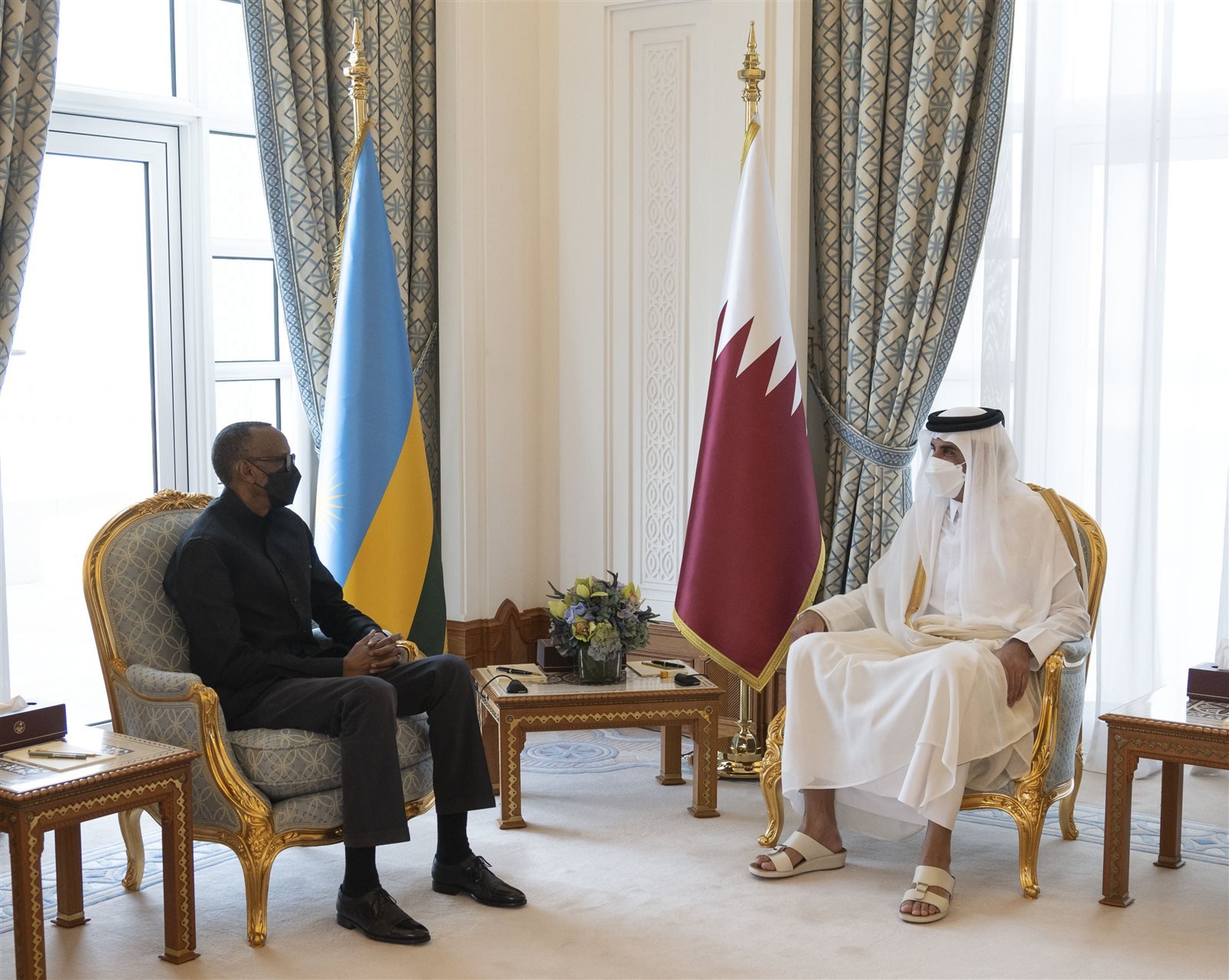 أمير قطر يستقبل رئيس رواندا