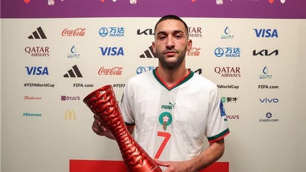 حكيم زياش رجل مباراة المغرب وبلجيكا فى مونديال قطر 2022