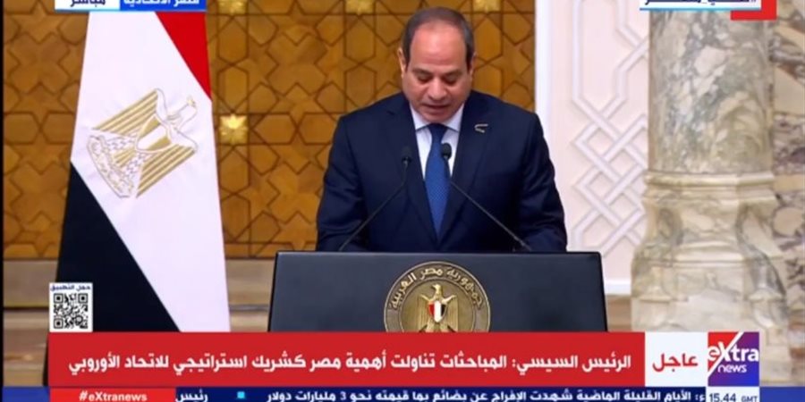 الرئيس السيسى: مصر تجدد رفضها للمخطط الإسرائيلى الساعى لتنفيذ عملية عسكرية فى رفح الفلسطينية